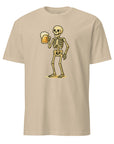 Beer Skeleton T-shirt with edgy skeleton and beer graphic perfect for party lovers and Halloween vibes.