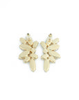 modern earrings with beige crystals, a stylish choice for any outfit.