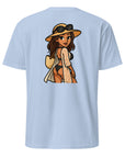 Bikini Vrouw T-shirt opvallend en speels ontwerp met een vrouw in bikini. Zomerse uitstraling. Unisex model.
