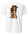 bikini woman print colorful and cheeky cartoon style design. Great for summer and beach lovers.