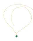 chain gold with stone green jewelry necklace