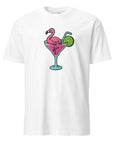 flamingo in cocktail ontwerp kleurrijke en grappige tropische print met zomerse uitstraling.
