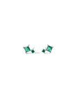 trendy green silver stud earring, ideal for a fresh and contemporary style