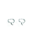 timeless silver earring with a subtle diamond shaped ring pendant