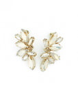 timeless earrings with beige crystals, suitable for formal and casual occasions.