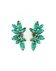 timeless earrings with green crystals, perfect for special occasions.