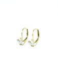 modern gold earrings with three refined zirconia stones, a timeless accessory.