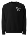 Unisex black eco-friendly sweatshirt with Troe Toe logo