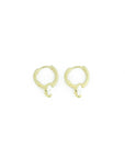 elegant gold earring with a refined diamond-shaped ring, ideal for a luxurious look, brendoe