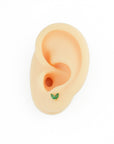 gold leaf with zirconia, perfect for an elegant and classic look, by brendoe for sale at design on earth
in ear