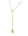 gold necklace with drop-shaped pendant, perfect for any occasion.