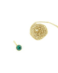 golden-colored chain with green stone perfect for party