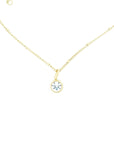 golden necklace with white brilliant, ideal for formal occasions