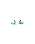 gold earrings with leaf zirconia natural and refined luxury