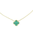 modern necklace with a subtle green clover, ideal for a fresh look