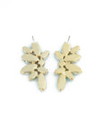 modern and stylish earrings with green crystals, a unique addition to any outfit