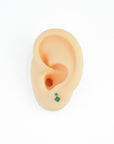 delicate green silver stud earring, perfect for a subtle and elegant look. brendoe