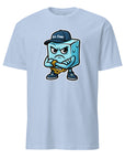 cartoon ice cube print cute icy character with a fun expression. Cool and casual.