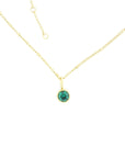 necklace with brilliant, gold green zoom photo 14 carat gold plated. brendoe