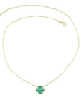 stylish necklace with a green clover, perfect for everyday and formal looks.