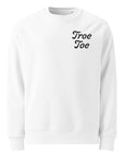 Model wearing Organic Cotton Embroidered Logo Sweatshirt in White