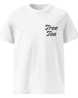 Classic white organic cotton T-shirt embroidered Troe Toe logo front