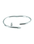 silver bracelet in nail shape jewelry