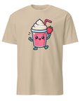 strawberry smoothie graphic playful cartoon style print with fruity colors and happy vibes.