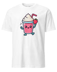 Strawberry Smoothie T-shirt cute and fruity design with smiling strawberry in a smoothie cup. Fun summer tee.