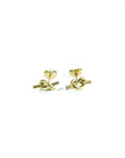 stud earrings gold barbed wire_modern unique elegant beautiful brendoe designonearth design on earth