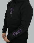 Sweater black purple hoodie classic and timeless, backpack bag Purpy