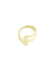 Trendy spiral ring 18K gold plated for woman on a white backgroud