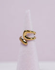 Trendy spiral ring 18K gold plated