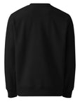 Black organic cotton sweater casual look with subtle chest embroidery