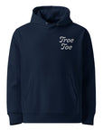 Cotton Hoodie in Navy Unisex Eco Streetwear with Embroidered Logo