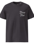 Sustainable unisex T-shirt in anthracite Troe Toe embroidered logo on chest