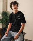man with shirt black color