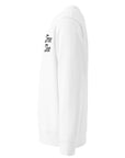 Unisex organic cotton white sweatshirt with subtle chest embroidery
