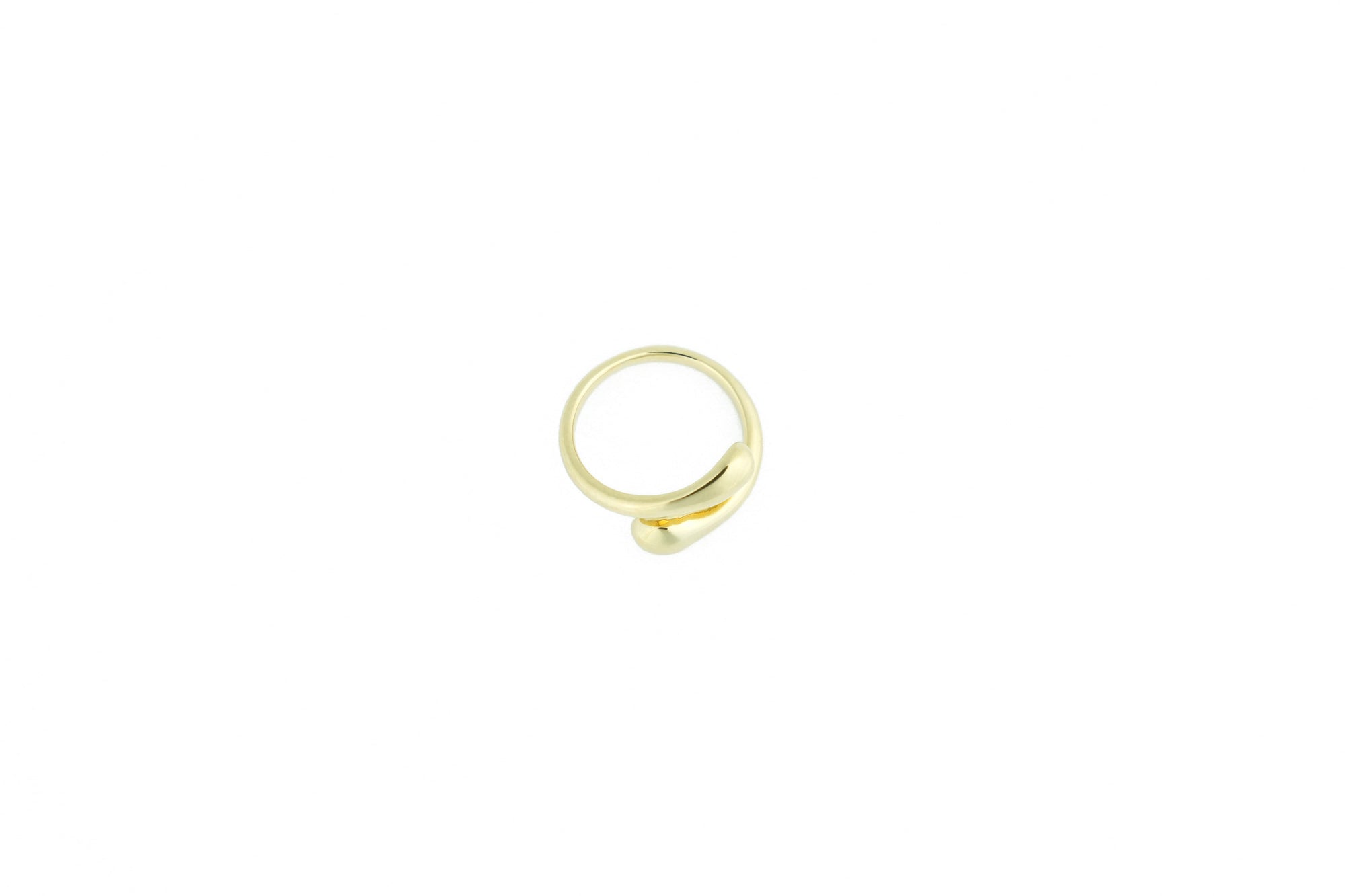 Adjustable gold-colored stainless steel ring, comfortable and customizable to fit any size by Brendoe, available at Designonearth
 on a white backgroud 