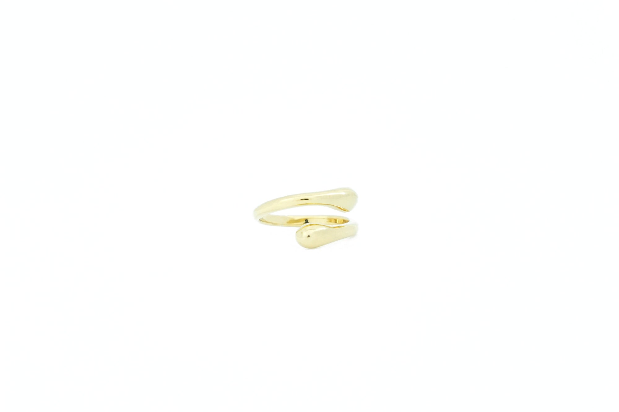Adjustable gold stainless steel ring, comfortable and customizable to fit any size by Brendoe, available at Design On Earth
 on a white backgroud