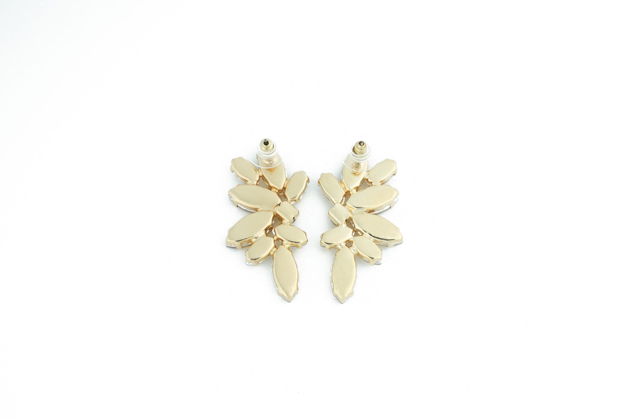 modern earrings with beige crystals, a stylish choice for any outfit.
