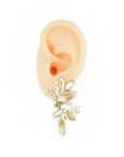 earrings with beige crystals, suitable for formal and casual occasions.