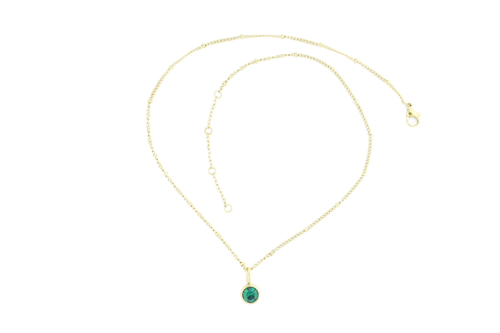 chain gold with stone green jewelry necklace