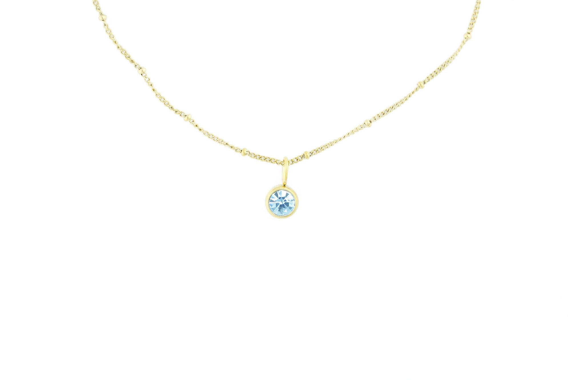 classic style necklace with brilliant, gold blue zoom photo 14 carat gold plated, brendoe