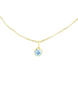 classic style necklace with brilliant, gold blue zoom photo 14 carat gold plated, brendoe