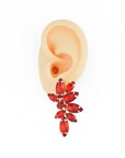 elegant earrings with red crystals, suitable for both casual and formal occasions