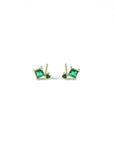 minimalist gold earring with a stylish green stone, perfect for everyday use