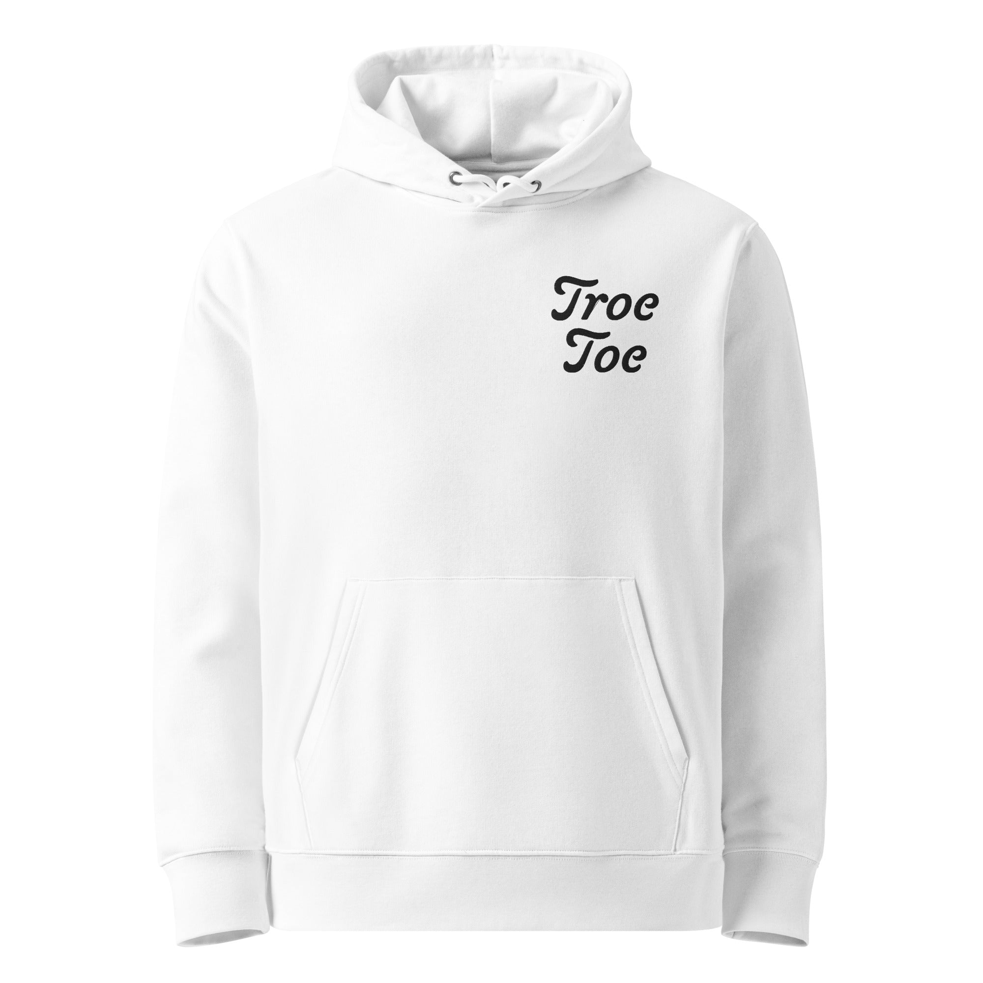 Eco-Friendly Unisex Hoodie with Embroidered Troe Toe Logo – Light Organic Cotton