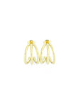 Trendy gold colored earrings by designonearth
 vrond view on a white backgroud