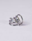 trendy silver colored earrings detail from Design On Earth